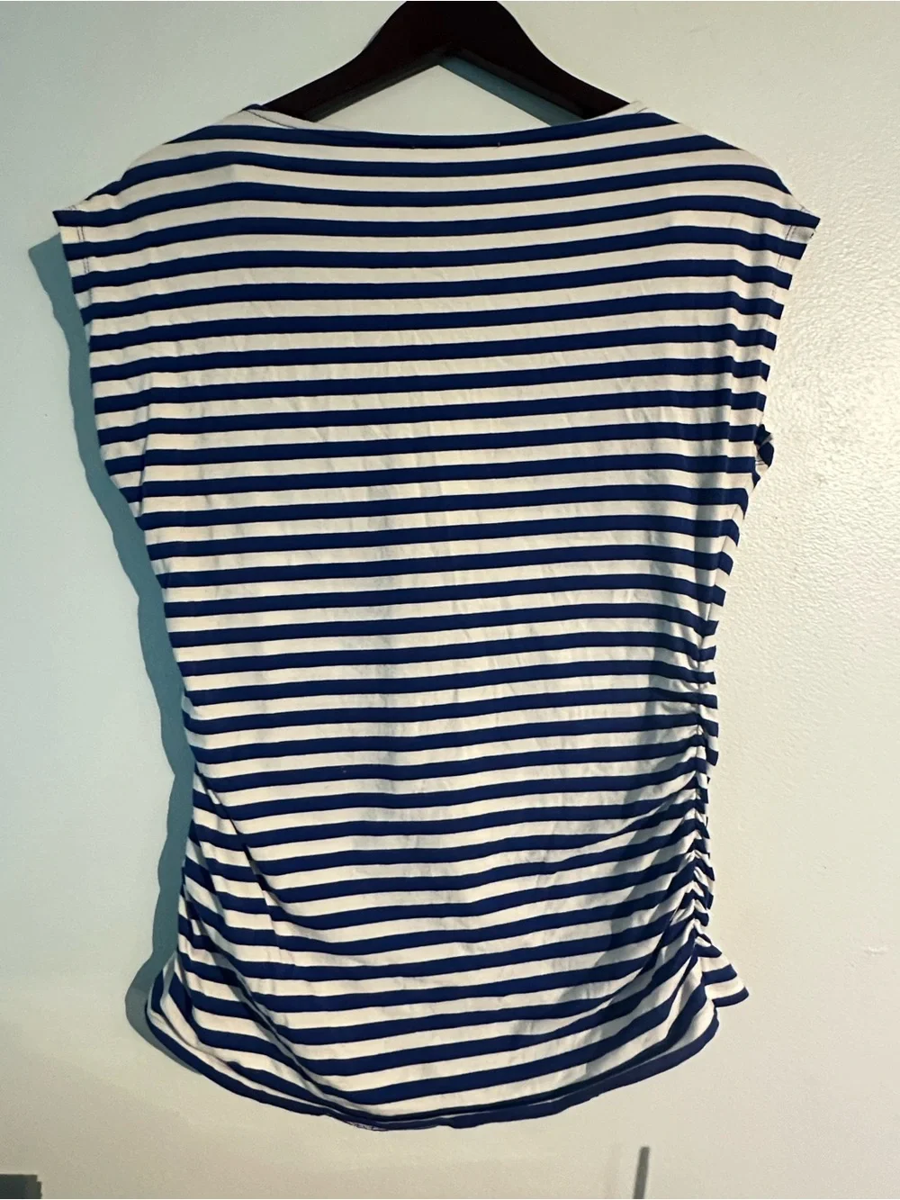 Michael Kors Navy & White Striped Tank Top with Zipper Accent